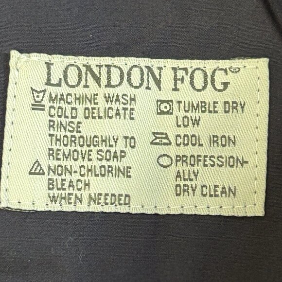 Vintage London Fog Navy Double-Breasted Trench Coat Belt Lined Overcoat Size 44 - Picture 11 of 13